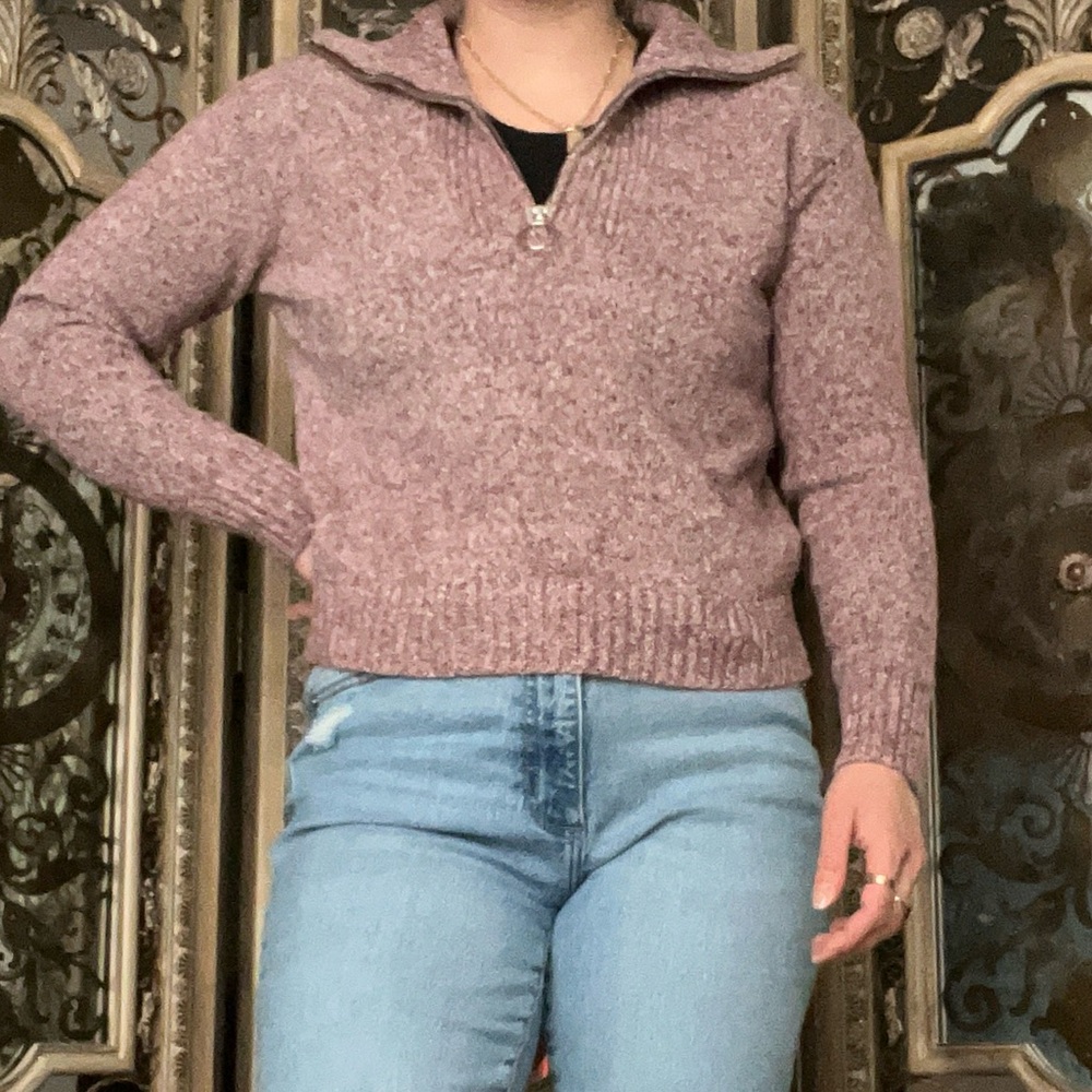 Old Navy Marled Pink Cowl Neck Sweater